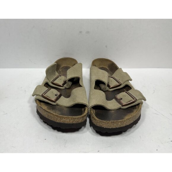 Birkenstock Arizona Sandals Taupe Suede Soft Footbed Women’s Size 7 / 38 - Picture 2 of 7